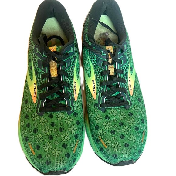Ghost 14 Brooks Men Shamrocks Run lucky 11 Green Gold St Patty’s Day Green Irish - Picture 2 of 10